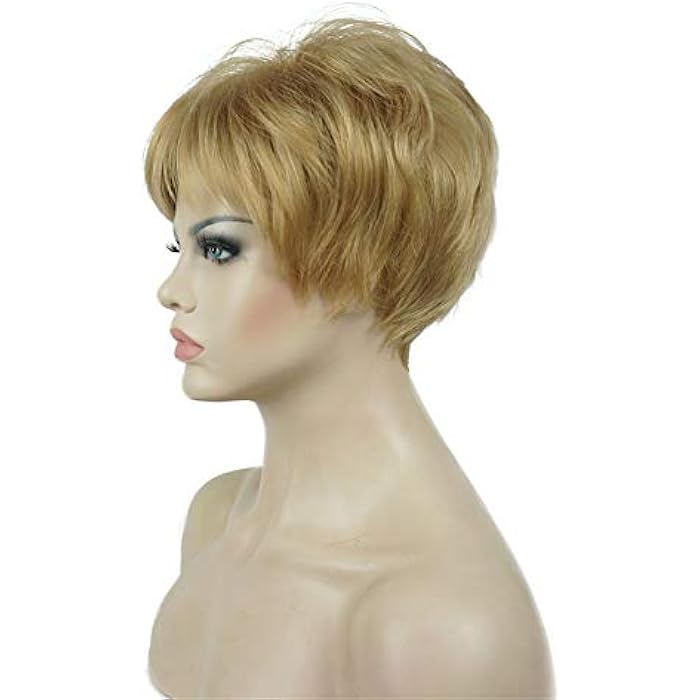 DILLARDS Lydell Wigs For Women Short Hair Straight Layered Synthetic Wig With Hair Bangs Light Butterscotch - Image 3